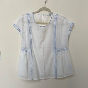 Madewell sheer peasant blouse size small
